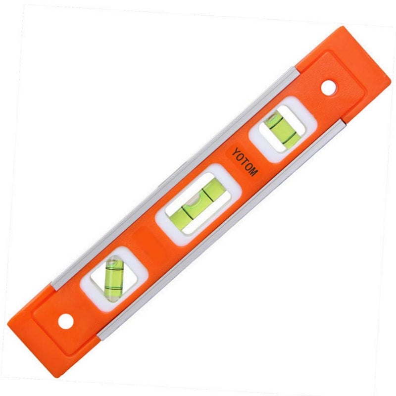 YOTOM 2pcs 9 inch Aluminum-Sided Magnetic Torpedo Level, Box Level Spirit Bubble level - Orange - Image 3